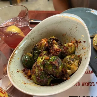 Brussels sprouts with chili oil