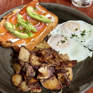 Brunch special: avocado toast with lox