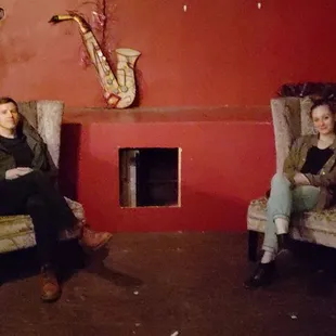 The upstairs lounge area