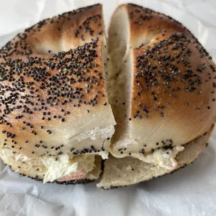 the inside of the bagel