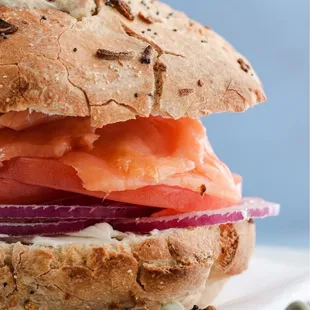 a close up of a sandwich