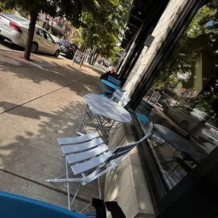 Outside seating. Great weather for outside.