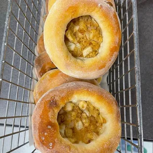 a basket full of doughnuts