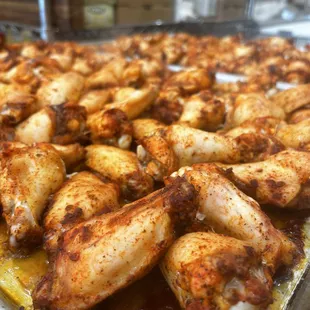 Our non-frozen non-breaded gluten-free jumbo wings