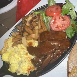 Steak and eggs