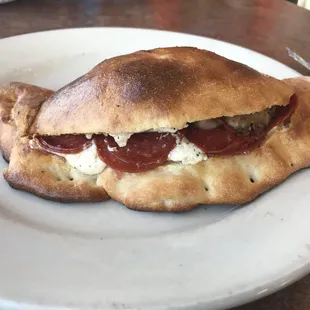 Pepperoni and Mushroom calzone