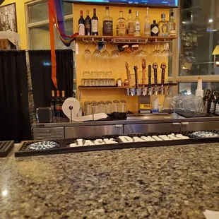 Bar setup while you wait for some pizza!