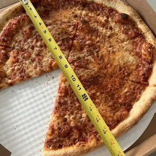 Large pizza is only 16&quot; and not 18&quot; like they state on the menu.