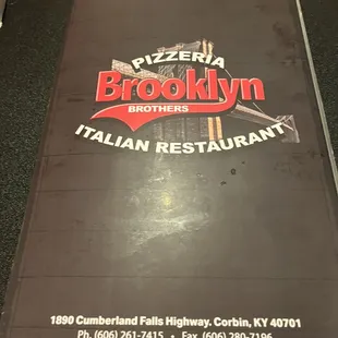 Menu front