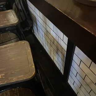 a row of bar stools