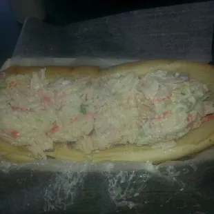 My seafood salad sandwich