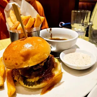 Smashed French Dip burger