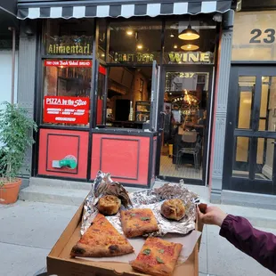 Grandma slices, plain slice, pinwheels