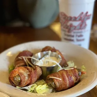 bacon wrapped in lettuce