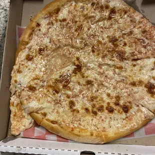 Ordered just a regular cheese pizza and it&apos;s literally soup. Not even one edible piece