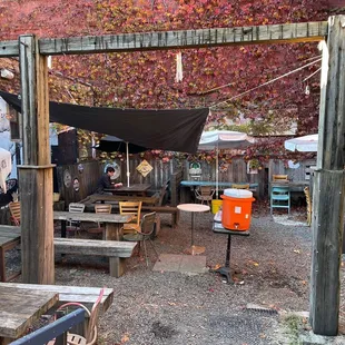 Overview of the lower level outdoor seating area