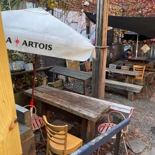 Partial view of the outdoor seating