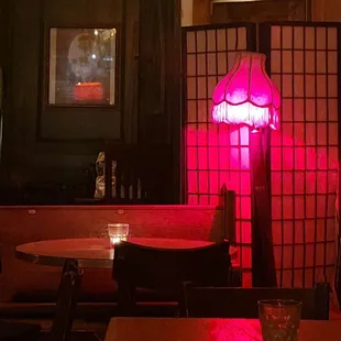 a red light in the dark