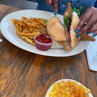 Fried whiting sandwich