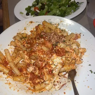 Baked ziti and house salad