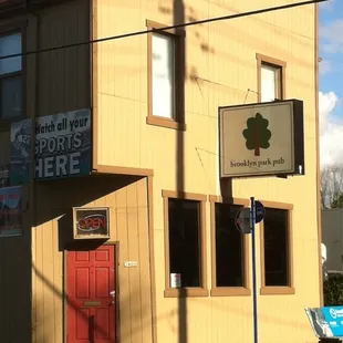 the front of the building