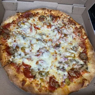 Excellent pizza. Crust is perfect, sauce is good, lots of cheesy goodness.