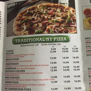 pizza, menu