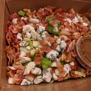 May 26 2021; Apple, bacon, gorgonzola, raspberry vinaigrette, romaine salad.