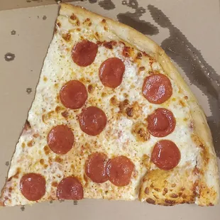 Slice of pepperoni.