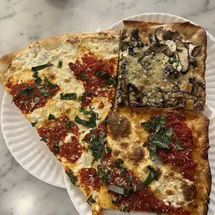 4. Margherita Pizza 3. Large Grandma Pizza 14. Wild Mushrooms and White Truffle Oil Pizza