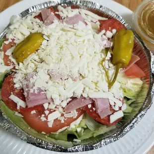 Greek salad, this would serve 2