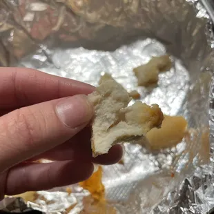 Pressed chicken cutlet; literally pulls apart the same as a McDonald's chicken nugget