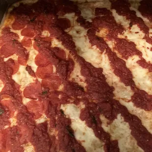 Nonna's Pizza with half pepperoni