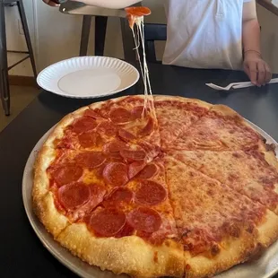 Half pep half cheese