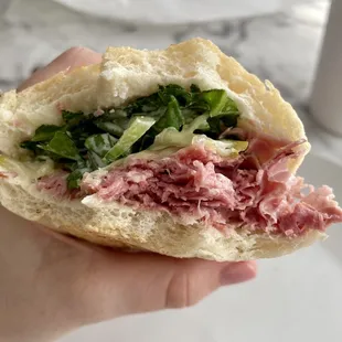 Pastrami with mayo, pickles &amp; lettuce