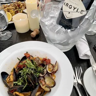 Mussels and clams