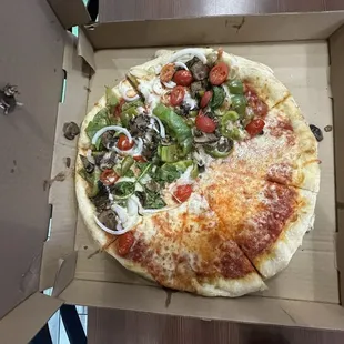 Half cheese/half veggie