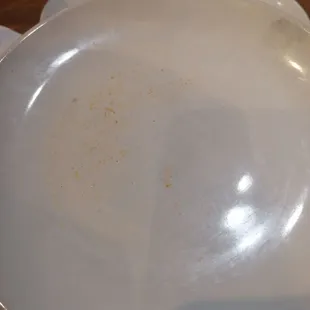 Unwashed dirty plates served