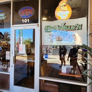 the entrance to the restaurant