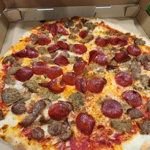 Meat lovers pizza