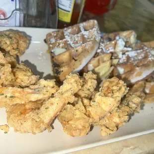 Shrimp and Oreo waffles