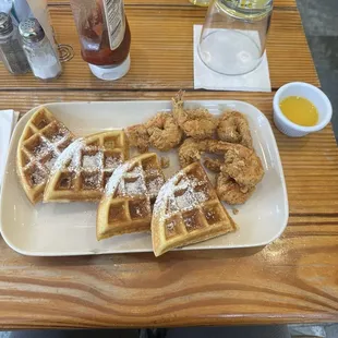 Shrimp and waffles