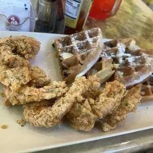 Shrimp and Oreo waffles