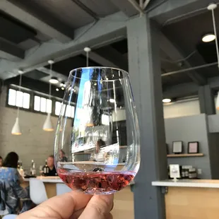 Cheers to a glass of Rose of Grenache at Brooklyn West Winery in Oakland.