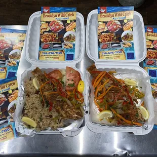 Red snapper and peas and rice.