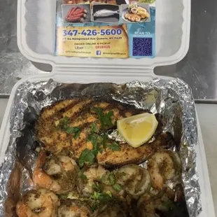 Grilled Salmon and shrimp