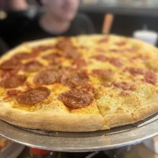 16 inch pizza half pepperoni and cheese