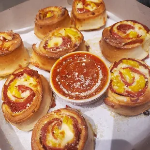 Pepperoni pinwheels with banana peppers