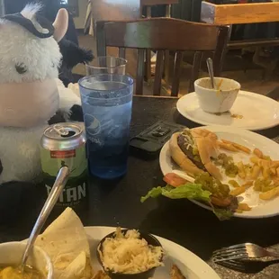 Ruben with Green Chili side &amp; Zephyr Burger