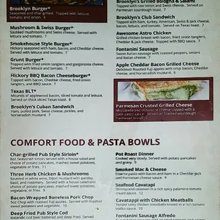 Menu, reverse side. Check the Facebook page for daily specials.